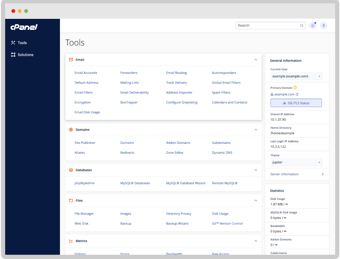 cPanel Interface